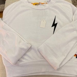 Brand new never worn aviator nation cropped lighting bolt sweatshirt.